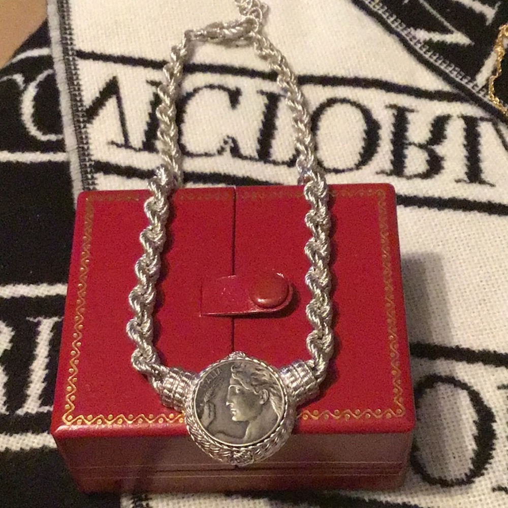 JUDITH RIPKA ITALIAN COIN ROPE CHAIN NECKLACE RARE